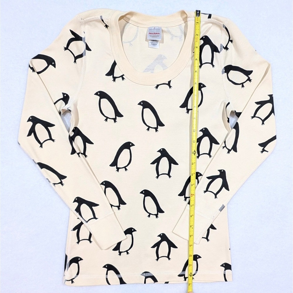 Hanna Andersson Pajamas Size S Organic Cotton Butter Yellow Penguin Sustainable - Picture 2 of 11